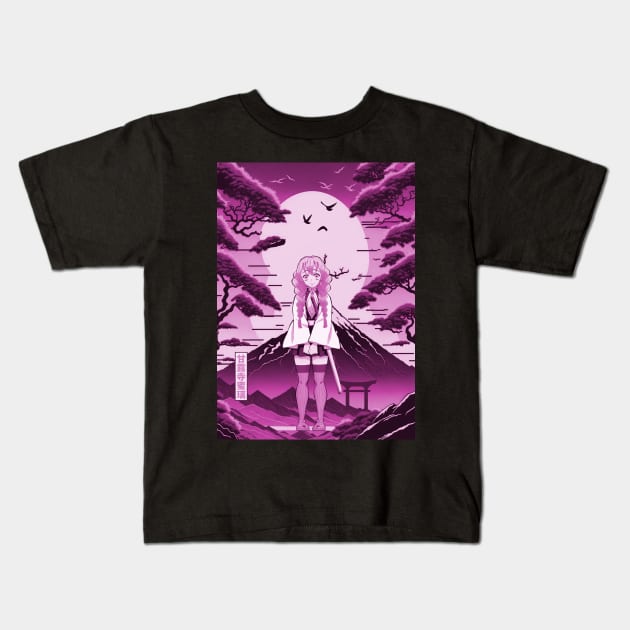 Purple kanroji japan style Kids T-Shirt by NekerArt